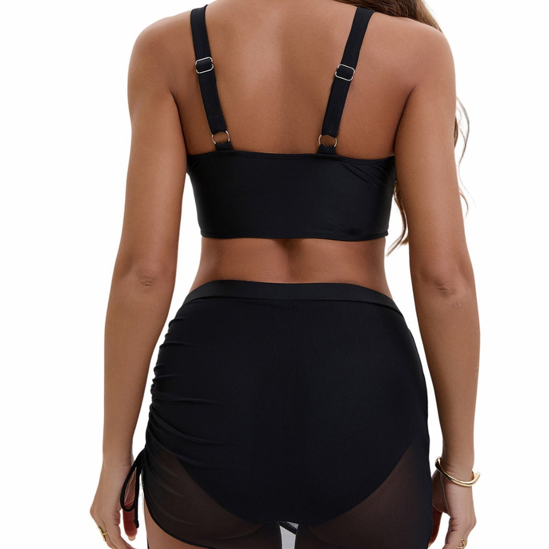 Damen Sportlicher Bikini mit verstellbaren Trägern und seitlichem Raffungselement Drune