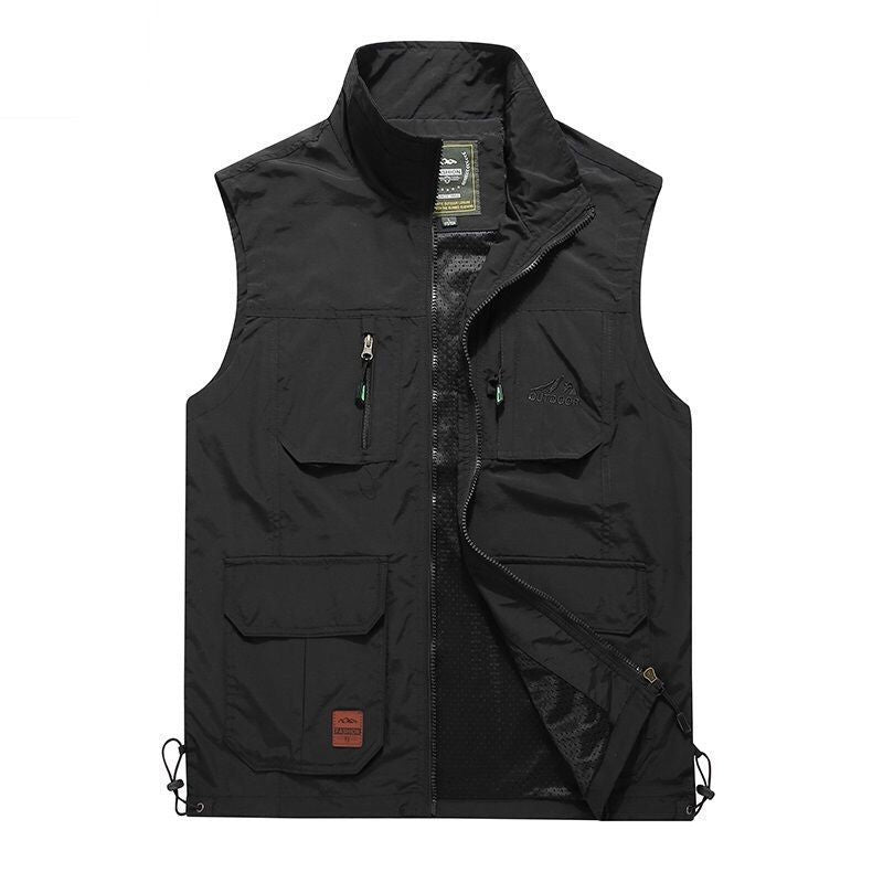 Herren Multifunktionale Outdoor-Utilityweste mit Mesh‑Futter und Mehrfachtaschen Drune