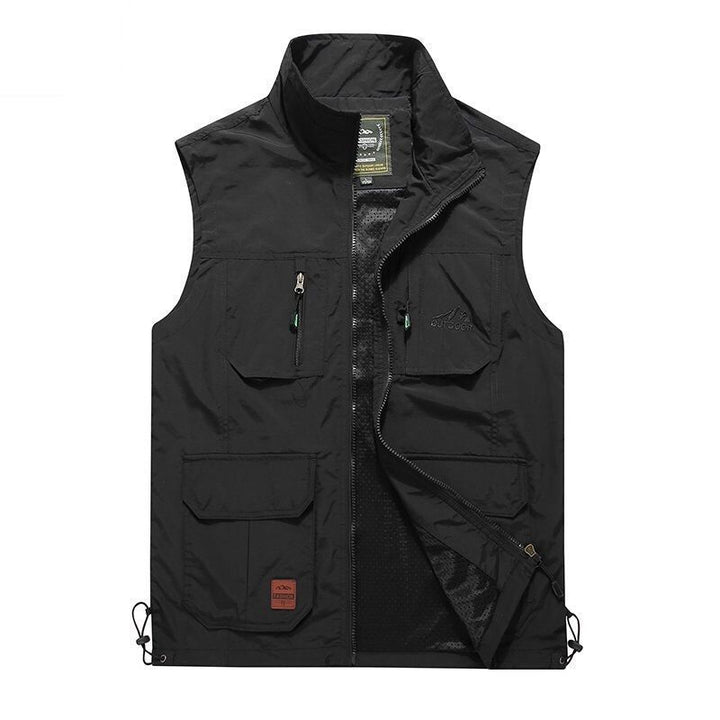 Herren Multifunktionale Outdoor-Utilityweste mit Mesh‑Futter und Mehrfachtaschen Drune