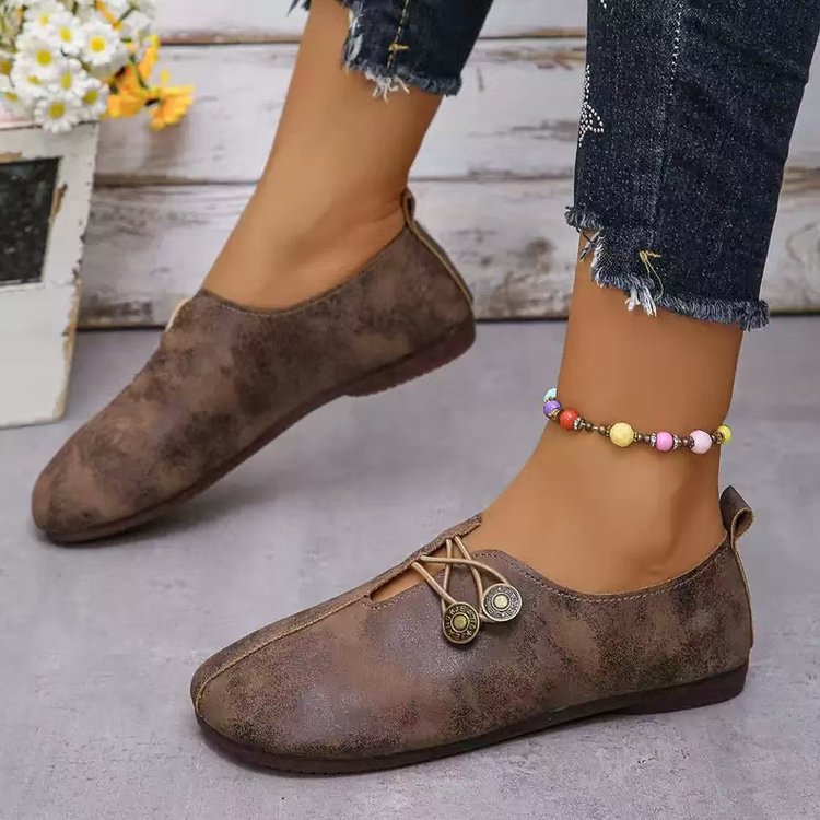 Damen Komfortable und stilvolle Slipper mit dekorativen Schnürdetails Drune