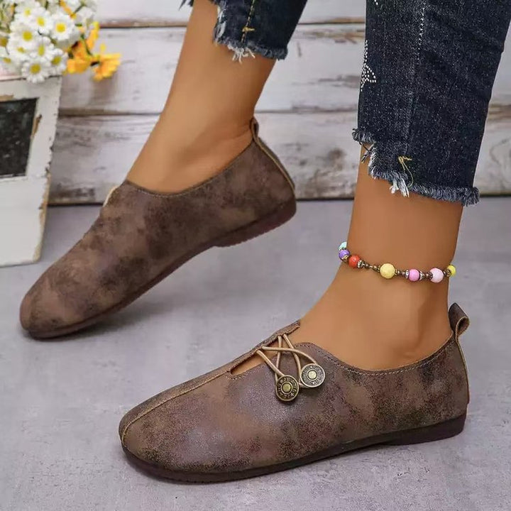 Damen Komfortable und stilvolle Slipper mit dekorativen Schnürdetails Drune