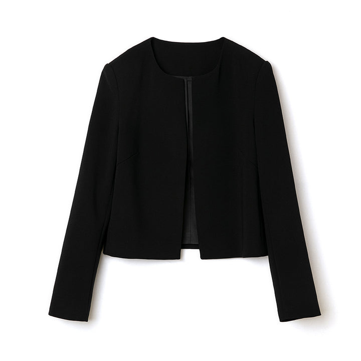Damen Kragenloser Kurzblazer mit verdeckter Frontblende und leicht taillierter Silhouette Drune