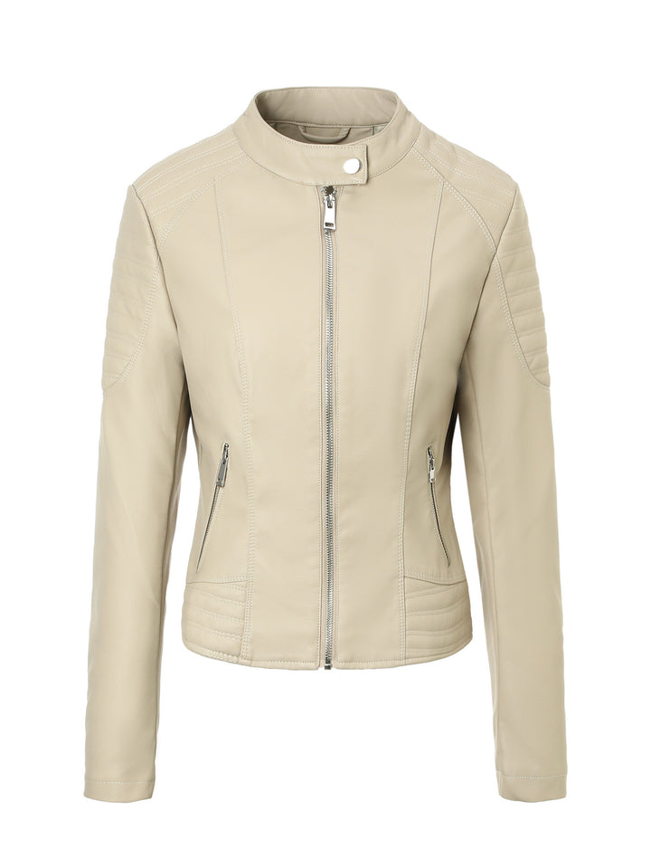 Damen Modische Kunstlederjacke Drune