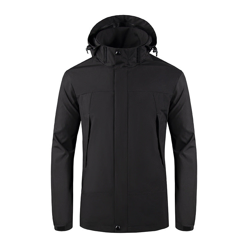 Herren Wind- und Wasserabweisende Softshelljacke mit Kapuze und verdecktem Reißverschluss Drune
