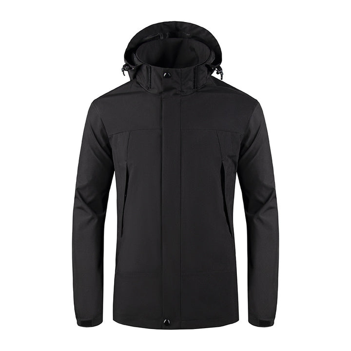 Herren Wind- und Wasserabweisende Softshelljacke mit Kapuze und verdecktem Reißverschluss Drune