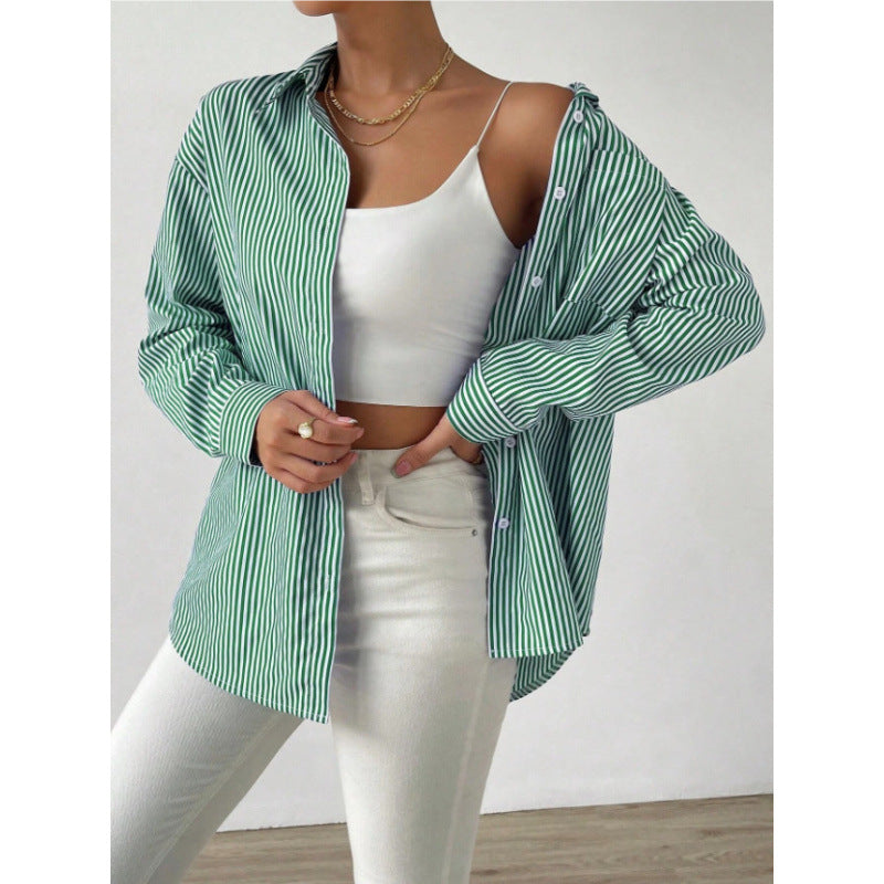 Damen Oversize Hemd mit feinen Streifen Drune