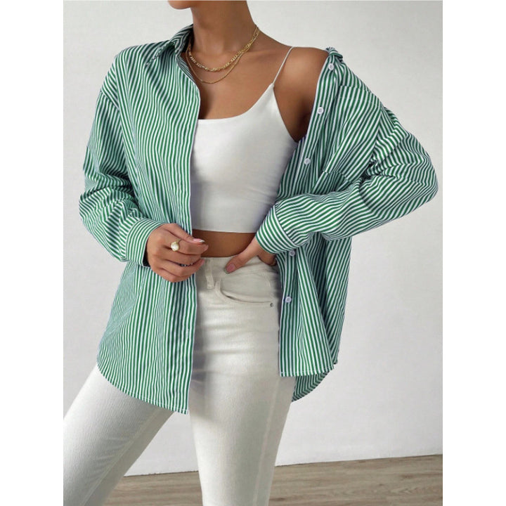 Damen Oversize Hemd mit feinen Streifen Drune