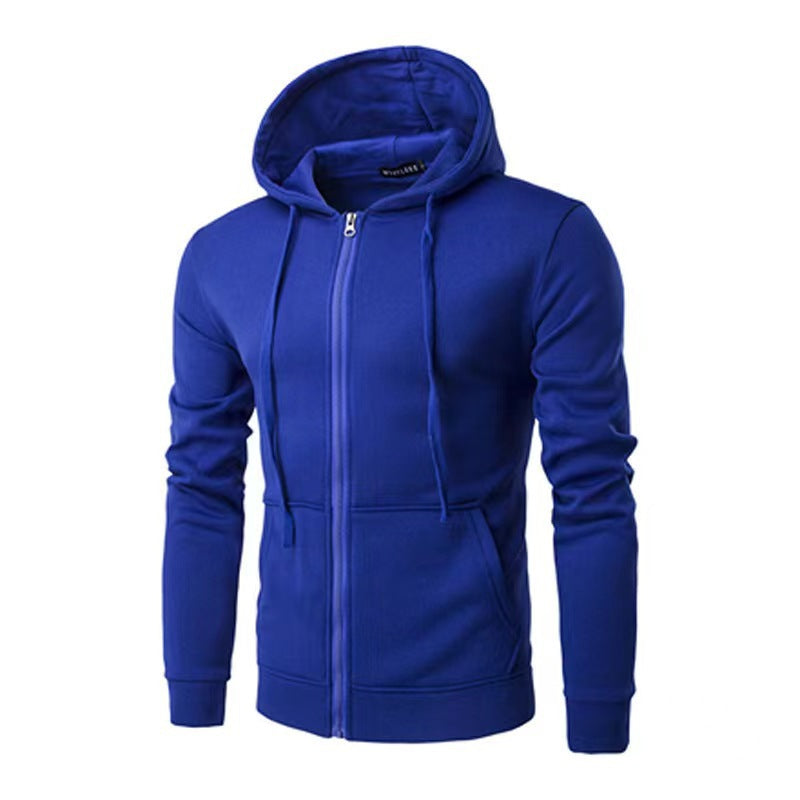 Herren nan Slim-Fit Kapuzensweatjacke mit mittigem Reißverschluss, doppellagiger Kapuze und praktischen Eingrifftaschen Drune