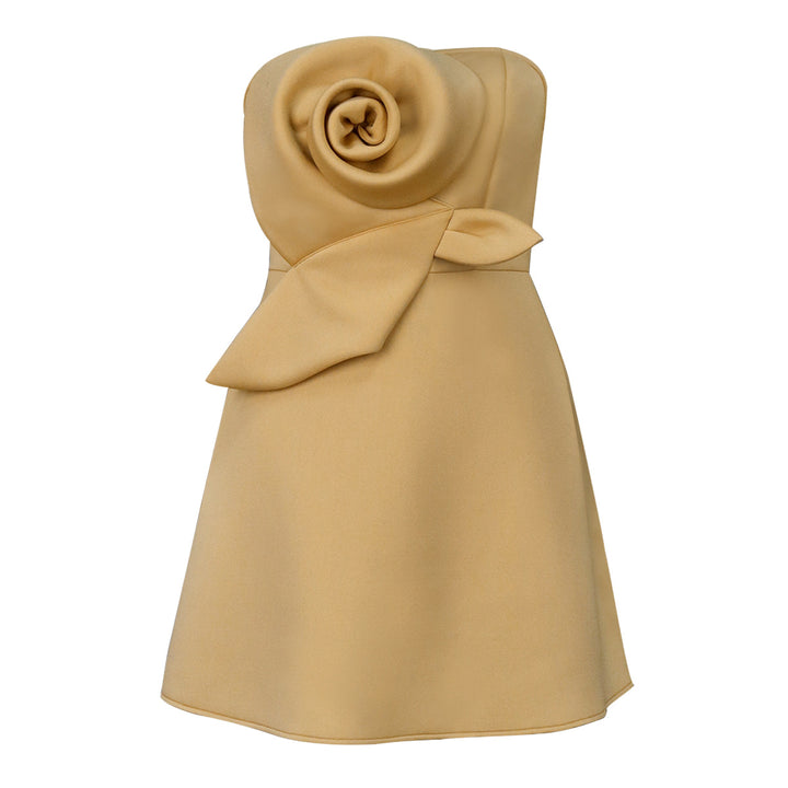Damen Charmantes Abendkleid mit floraler Drapierung Drune