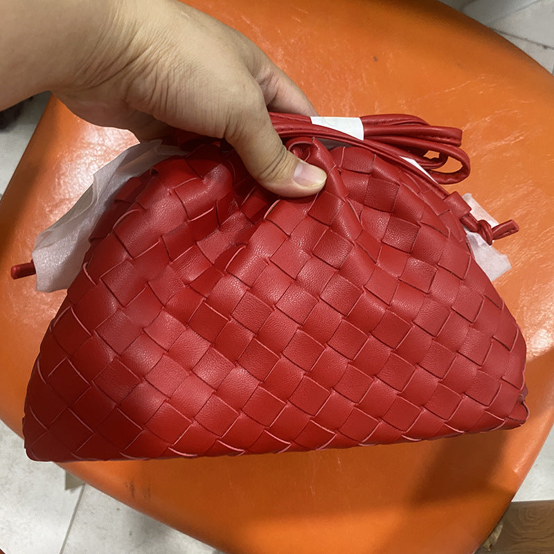 Drune | Leder Umhängetasche für Damen - Minimalistische Gewebte Tasche