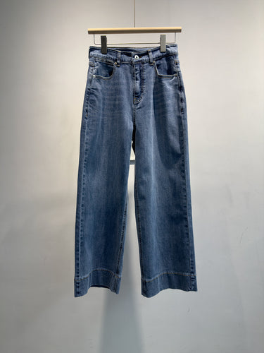 Damen High-Waist Weite Bein Denim-Hosen Drune 1787622998