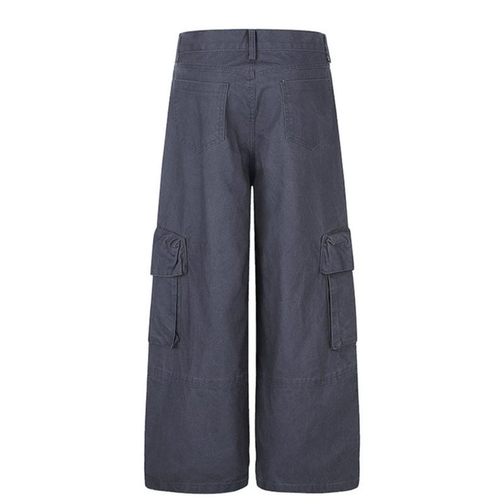 Damen weite Cargo‑Culotte‑Hose mit Graffiti‑Print und großen Klappentaschen Drune
