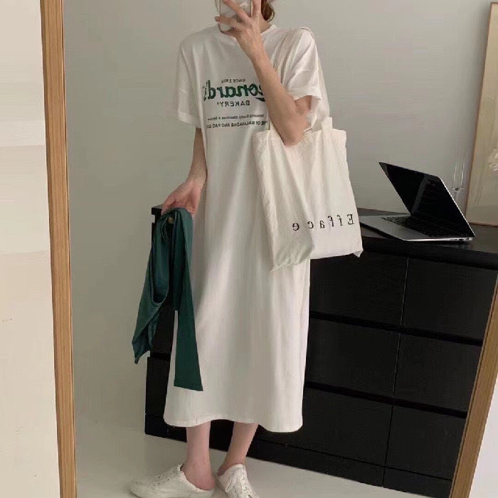 Damen Casual Lounge-Kleid mit grafischem Druck und bequemem Schnitt