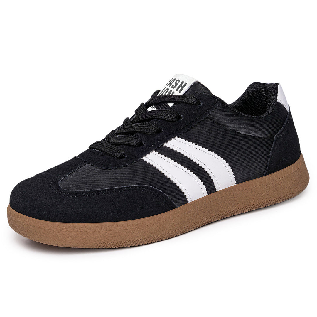 Herren nan retro Sneaker mit Velours- und Textilobermaterial, klassischer Drei-Streifen-Optik und profilierter Gumminsohle Drune