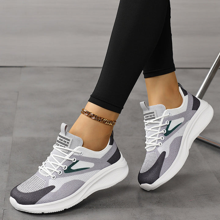 Damen Leichte Mesh-Laufschuhe mit gedämpfter EVA-Plateausohle und Komfort-Fußbett Drune