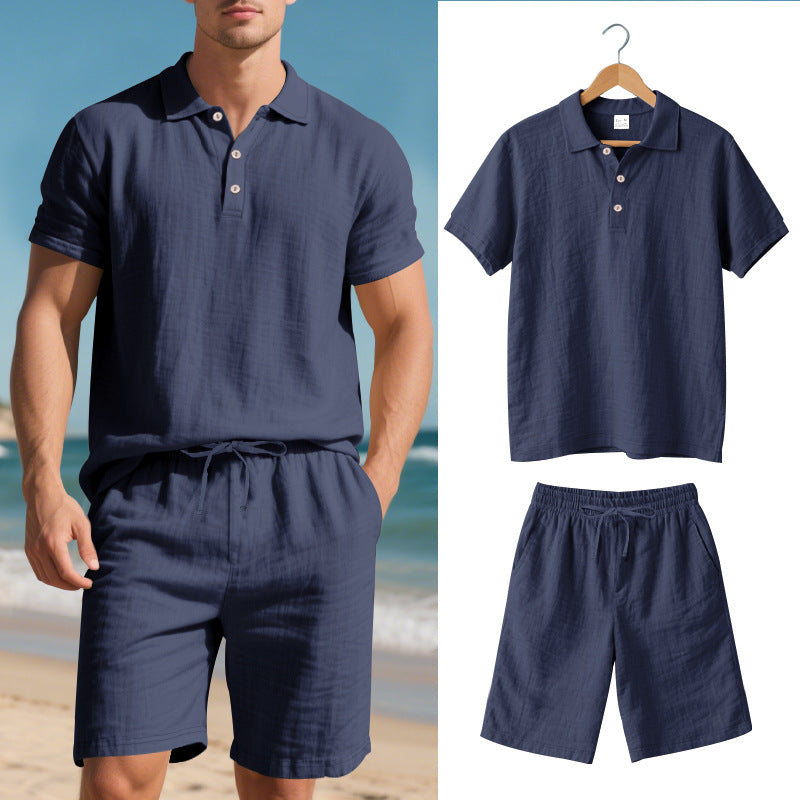 Herren lässiges Poloshirt und Shorts Set Drune