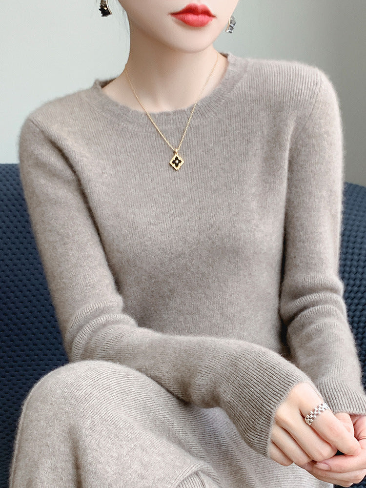 Damen Weicher Feinstrickpullover mit welligem Rundhalsausschnitt und kaschmirähnlicher Oberfläche Drune