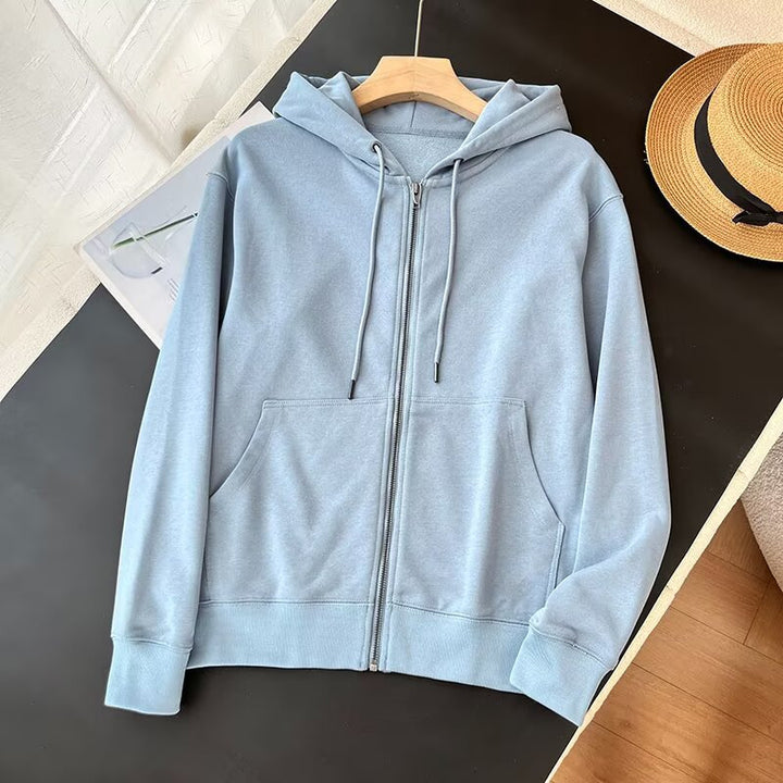 Damen sportlicher Zip-Hoodie mit praktischen Kängurutaschen Drune