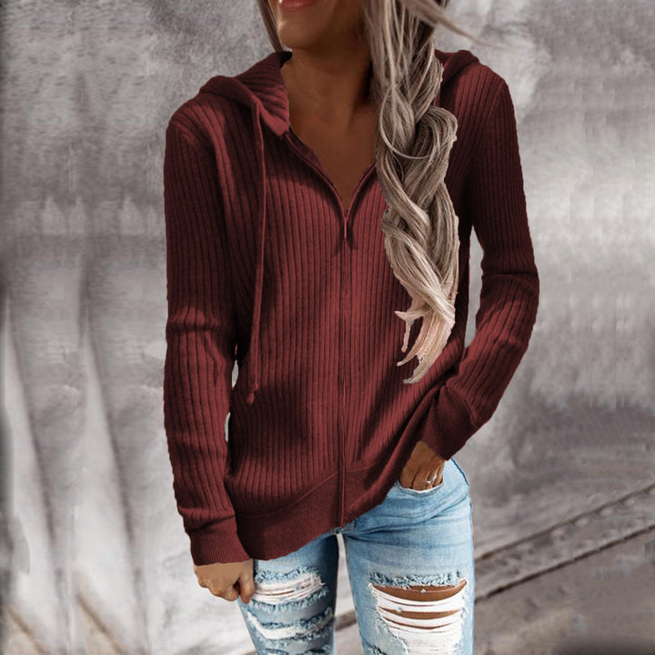 Damen Kapuzenjacke mit Rippstruktur und praktischen Taschen Drune