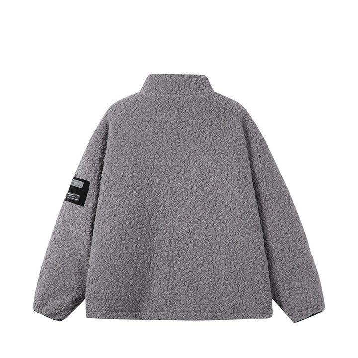 Unisex Teddy‑Fleece Jacke mit Stehkragen, hoher Wärme und kontrastierender Reißverschluss Drune