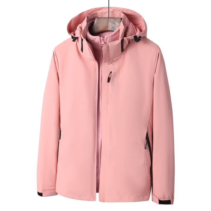 Herren Wind- und wasserabweisende Kapuzenjacke mit ergonomischem Schnitt und verdecktem Reißverschluss Drune