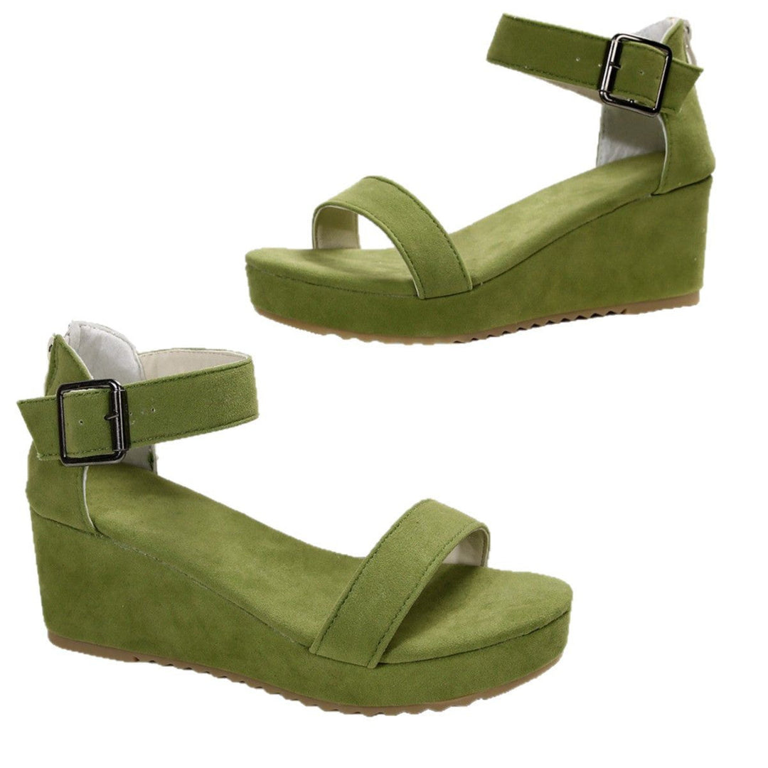 Damen Keil-Sandalen mit verstellbarem Riemen und rutschfester Sohle Drune