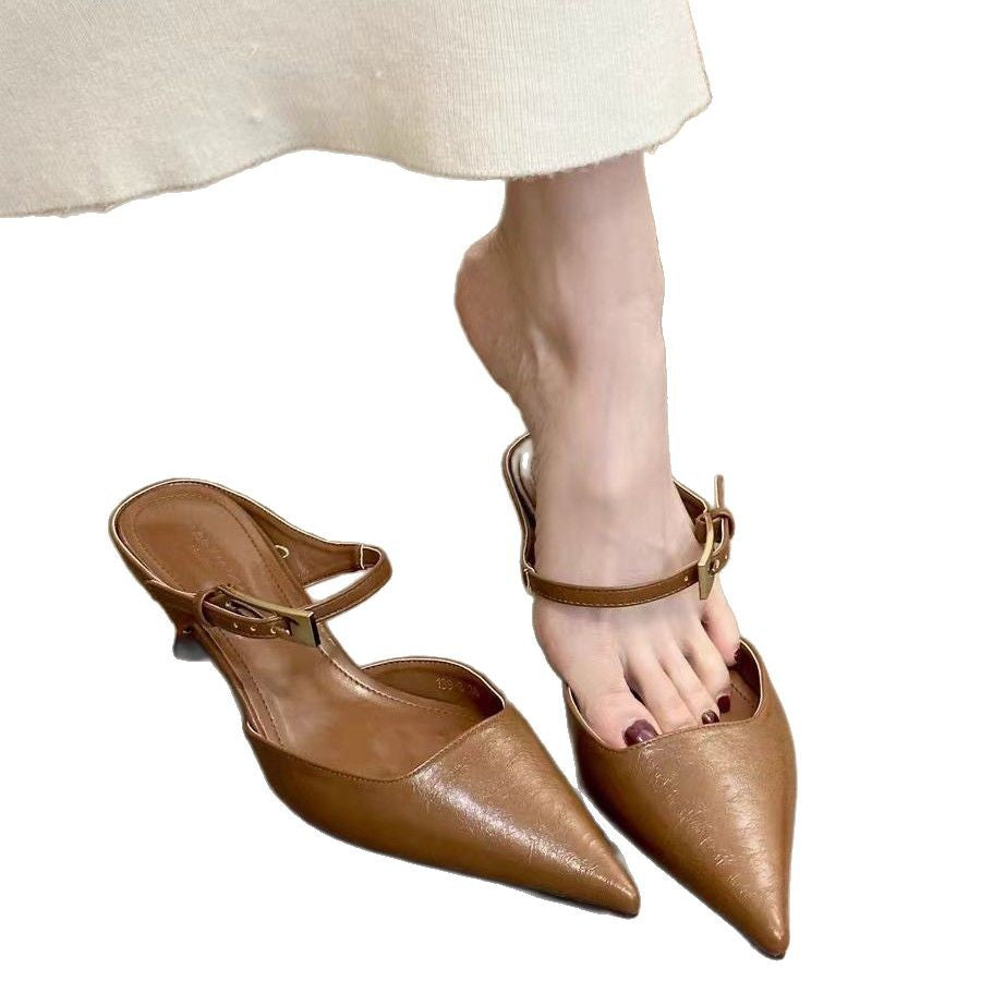 Damen Elegante Slingback-Pumps mit spitzem Zehenbereich und dezentem Riemen Drune