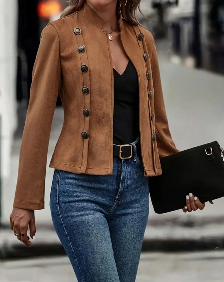 Damen romantischer Blazer mit einzigartigen Knopfdetaills Drune