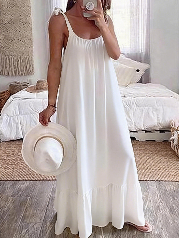Damen Sommerliches Maxikleid mit Rüschenabschluss Drune