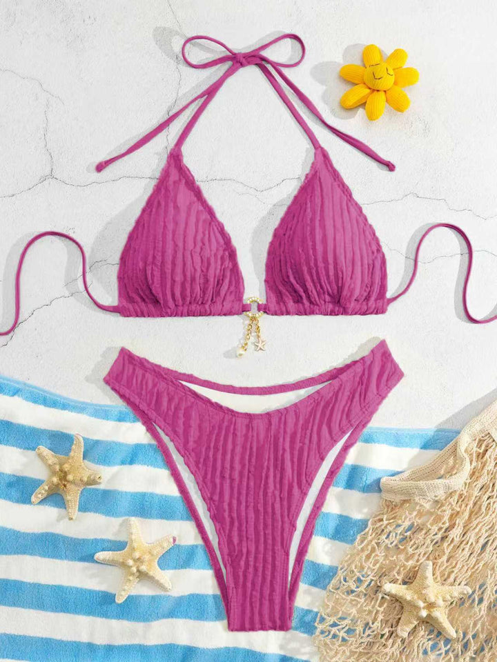Damen Triangel-Bikini mit Rippendesign Drune