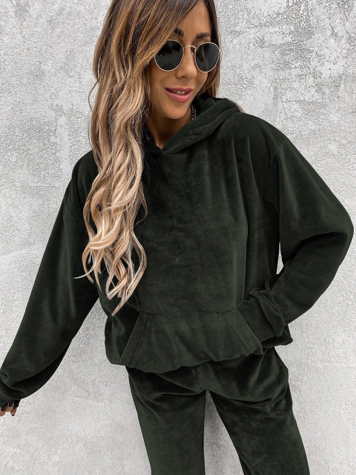 Damen kuscheliger Fleece-Hoodie mit lässigen Details Drune