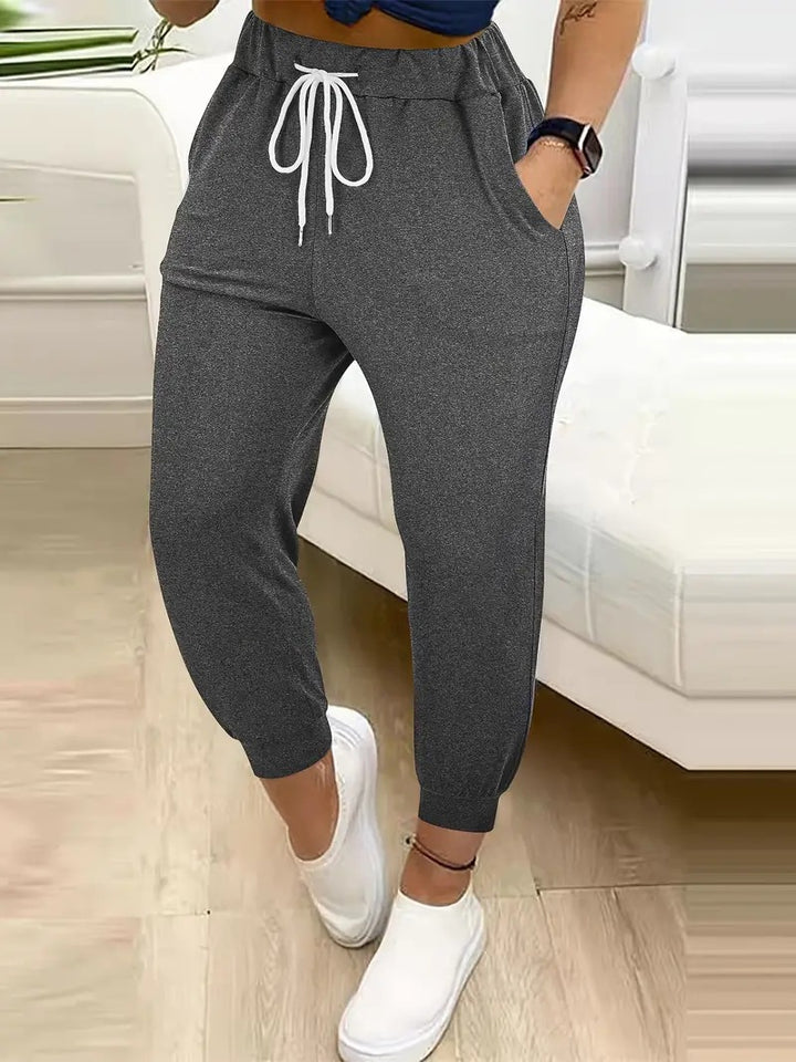 Damen Lässige Jogginghose mit Kordelzug, elastischem Komfortbund und schmalem Bündchen Drune