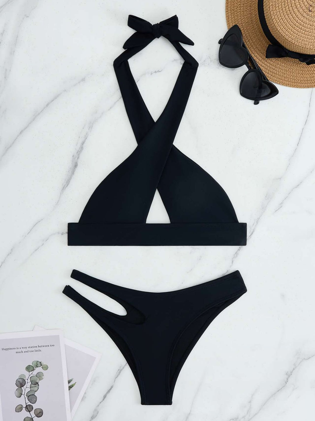 Damen Bikini-Set mit modischem Knoten und seitlichem Cut-Out Drune