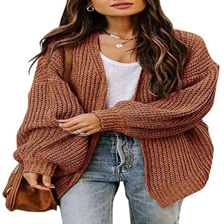 Damen oversized Strickpullover mit weitem Schnitt und tiefem Rückenausschnitt Drune