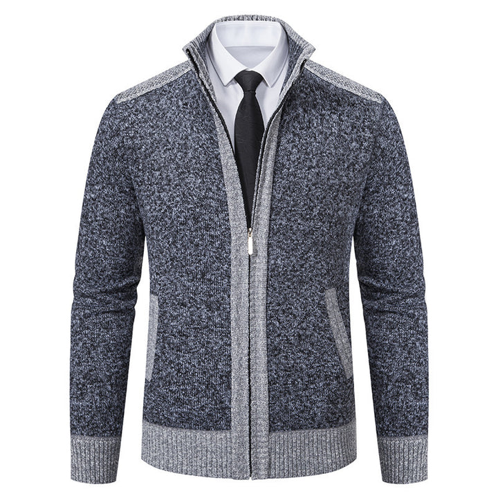 Herren Strickjacke mit hohem Kragen Drune