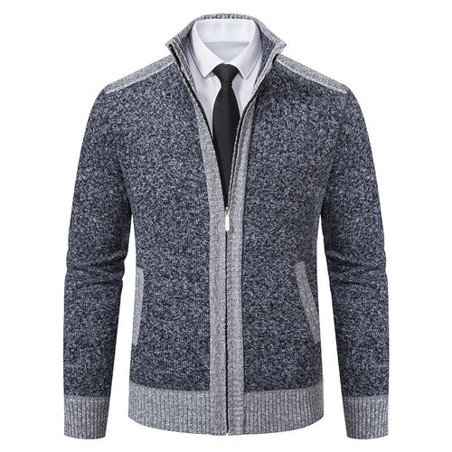 Herren Strickjacke mit hohem Kragen Drune