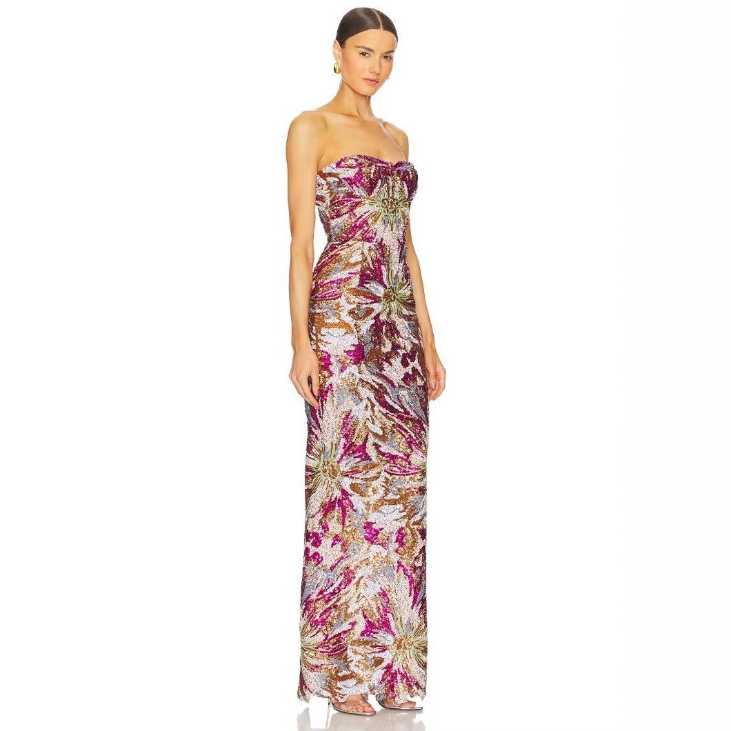 Damen Glamouröses Abendkleid mit schillernden Pailletten und taillierter Silhouette Drune