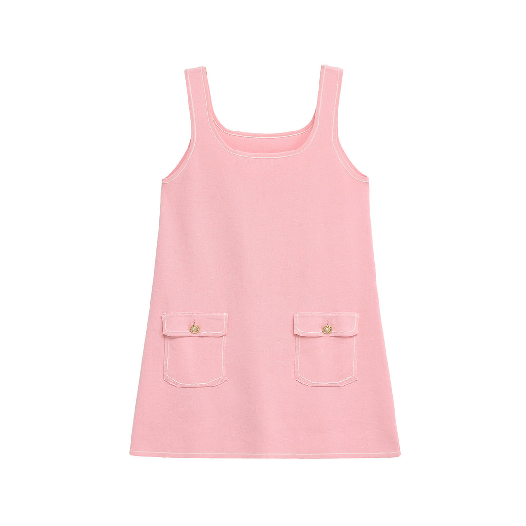 Damen Casual A-Line Sommerkleid mit funktionalen Taschen Drune