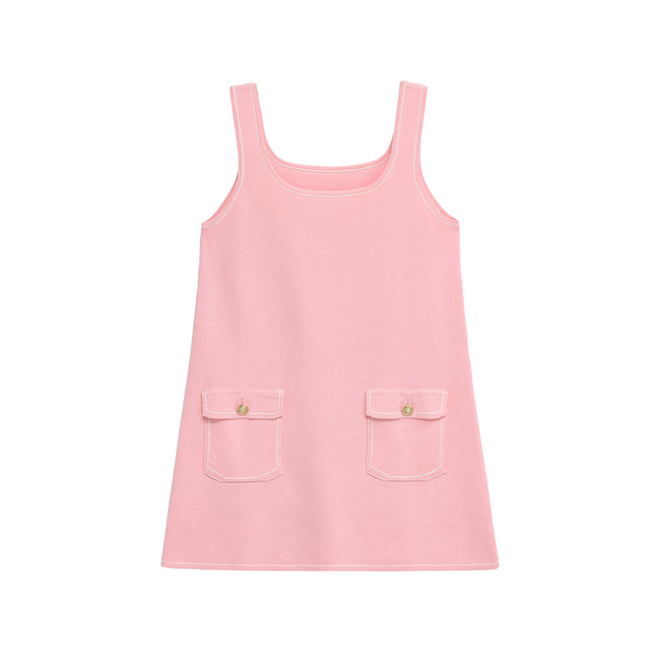 Damen Casual A-Line Sommerkleid mit funktionalen Taschen Drune