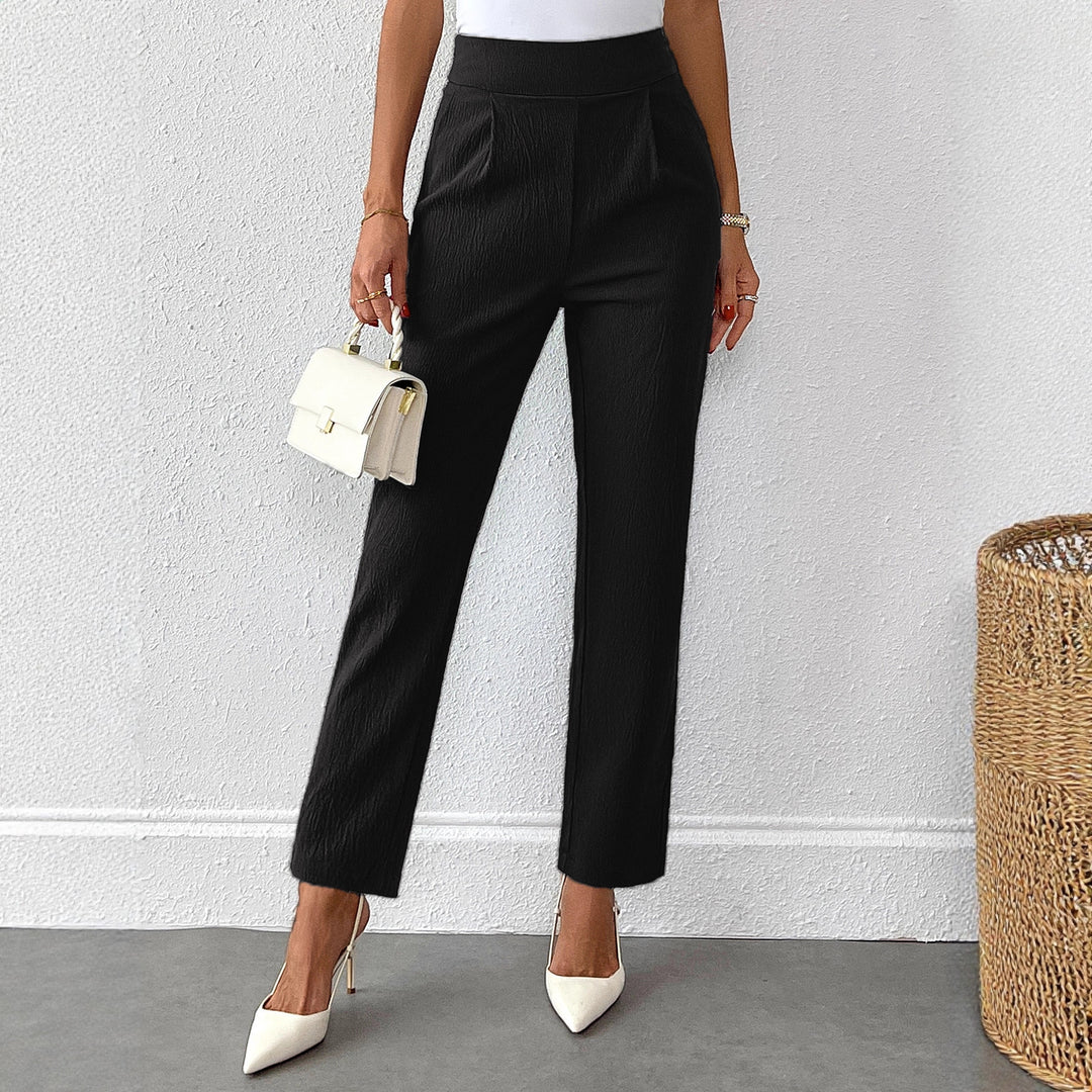 Damen Hochtaillierte Stoffhose mit feinem Faltenwurf und elegantem Schnitt Drune