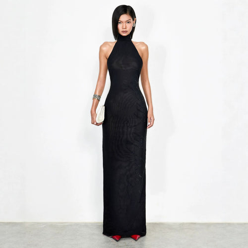 Damen Elegantes Bodenkonturen-Kleid mit schimmernden Akzenten Drune