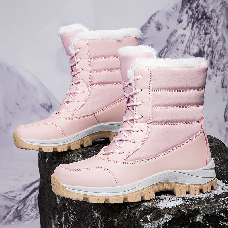 Damen Gefütterte Winterstiefel mit Kunstfellfutter, wasserabweisender Konstruktion und griffiger Profilsohle Drune