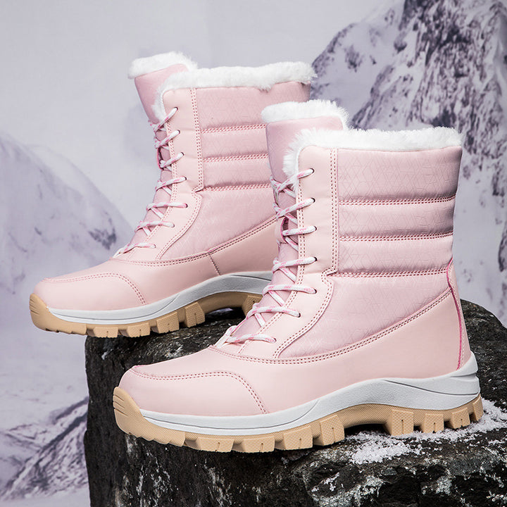Damen Gefütterte Winterstiefel mit Kunstfellfutter, wasserabweisender Konstruktion und griffiger Profilsohle Drune