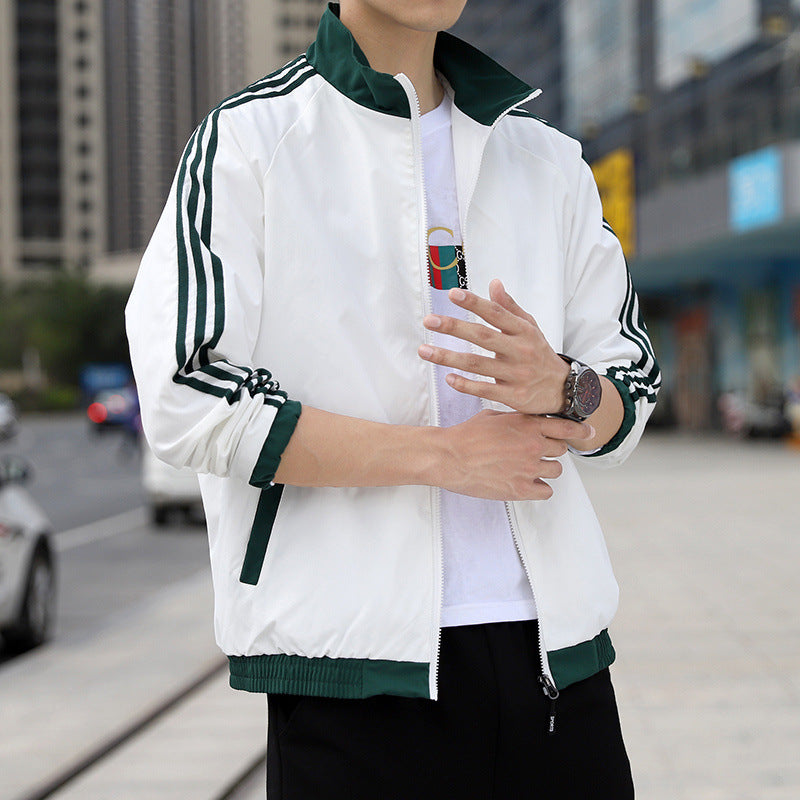 Herren Sportliche Windjacke mit hohen Kragen Drune