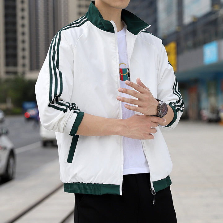 Herren Sportliche Windjacke mit hohen Kragen Drune