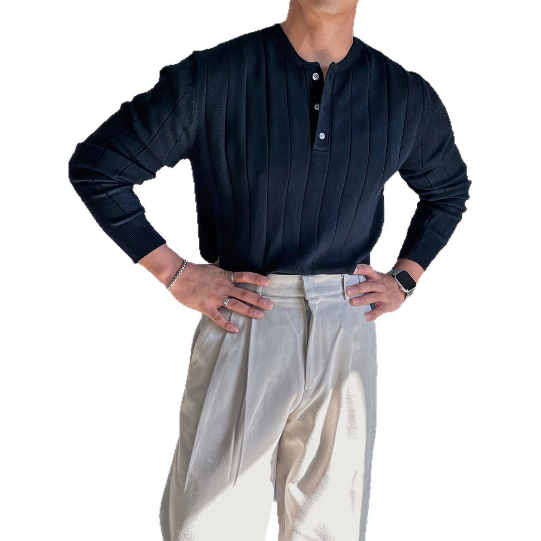 Herren Modischer Strickpullover mit Knopfleiste Drune