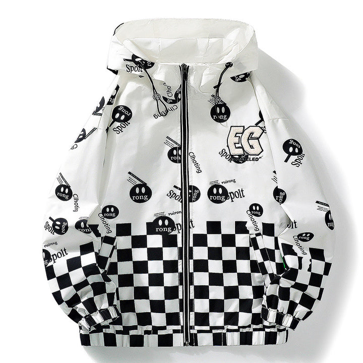 Unisex Stylische Kapuzenjacke mit modernen Grafiken Drune