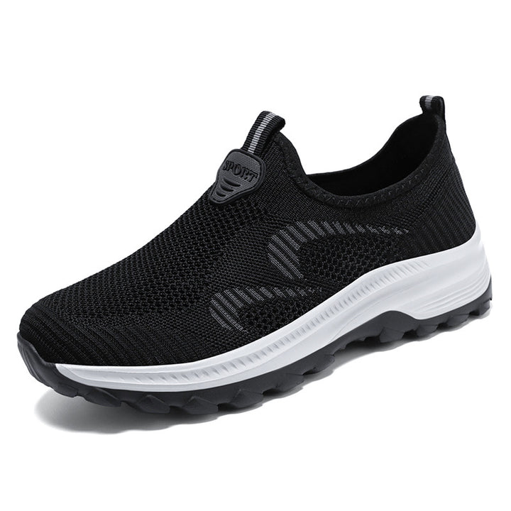Damen nan leichter atmungsaktiver Strick-Slip-On Sneaker mit stoßdämpfender EVA-Zwischensohle und griffiger Profilaußensohle Drune