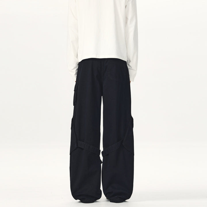 Herren Ultraweite Canvas-Cargohose mit D-Ring-Gurtsystem und multiplen Pattentaschen Drune
