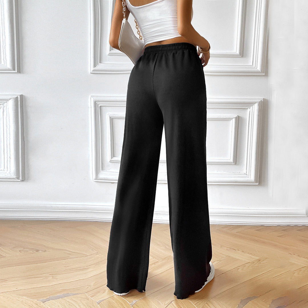 Damen nan weite Loungehose mit elastischem Bund, Kordelzug und seitlichen Eingrifftaschen Drune